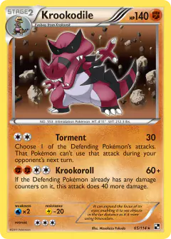 Krookodile 65/114 Rare Holo card from Black & White Base