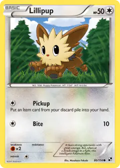 Lillipup 80/114 Common card from Black & White Base
