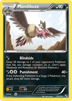 Mandibuzz 73/114 Rare card from Black & White Base