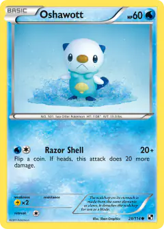 Oshawott 28/114 Common card from Black & White Base
