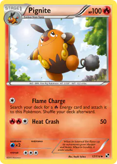 Pignite 17/114 Uncommon card from Black & White Base