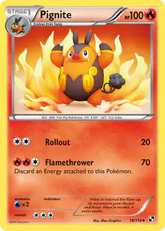 Pignite 18/114 Uncommon card from Black & White Base
