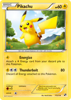 Pikachu 115/114 Rare Secret card from Black & White Base