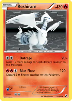 Reshiram 26/114 Rare Holo card from Black & White Base