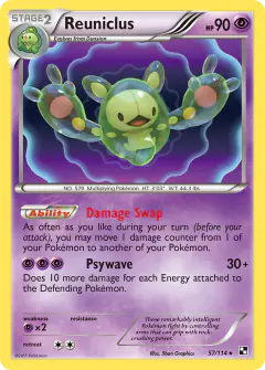 Reuniclus 57/114 Rare Holo card from Black & White Base