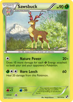 Sawsbuck 14/114 Rare card from Black & White Base