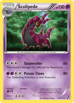 Scolipede 54/114 Rare card from Black & White Base