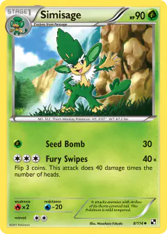 Simisage 8/114 Uncommon card from Black & White Base