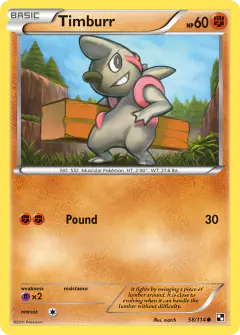 Timburr 58/114 Common card from Black & White Base