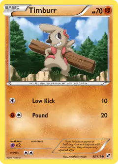 Timburr 59/114 Common card from Black & White Base