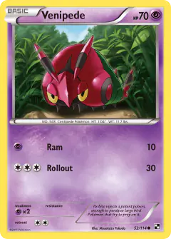 Venipede 52/114 Common card from Black & White Base