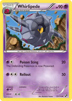 Whirlipede 53/114 Uncommon card from Black & White Base