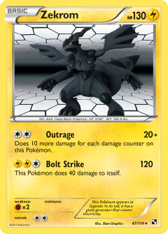 Zekrom 47/114 Rare Holo card from Black & White Base