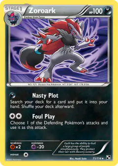 Zoroark 71/114 Rare Holo card from Black & White Base