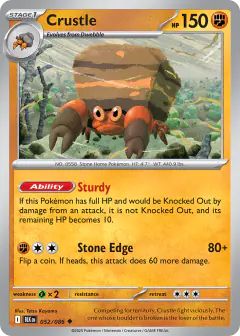 Crustle 052/086 Uncommon card from Black Bolt