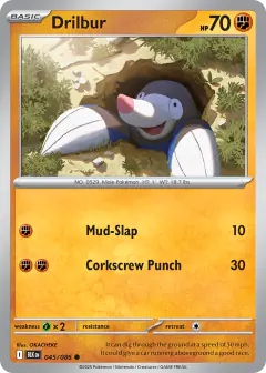 Drilbur 045/086 Common card from Black Bolt