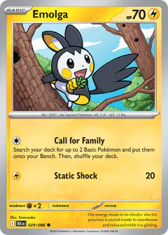 Emolga 029/086 Common card from Black Bolt