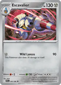 Escavalier 060/086 Uncommon card from Black Bolt