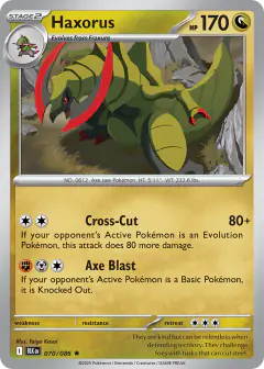 Haxorus 070/086 Rare card from Black Bolt