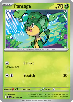 Pansage 004/086 Common card from Black Bolt
