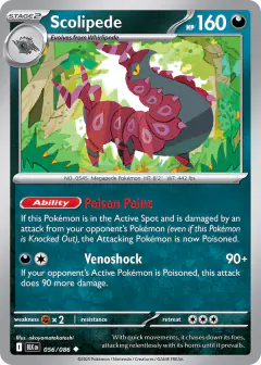 Scolipede 056/086 Uncommon card from Black Bolt