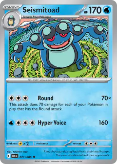 Seismitoad 021/086 Uncommon card from Black Bolt