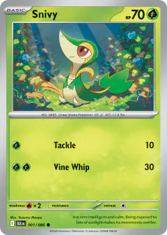Snivy 001/086 Common card from Black Bolt