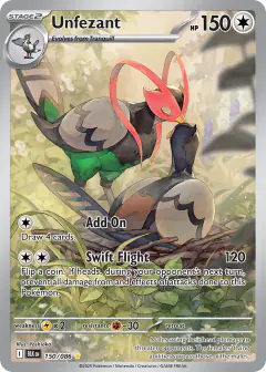 Unfezant 150/086 Illustration Rare card from Black Bolt