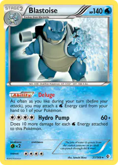 Blastoise 31/149 Rare Holo card from Boundaries Crossed