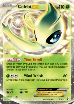 Celebi-EX 9/149 Rare Holo EX card from Boundaries Crossed