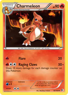 Charmeleon 19/149 Uncommon card from Boundaries Crossed