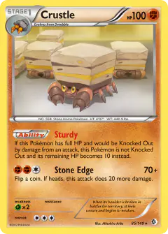 Crustle 85/149 Rare Holo card from Boundaries Crossed