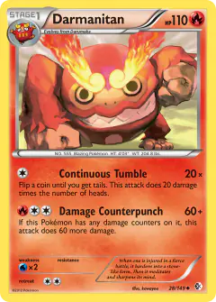 Darmanitan 28/149 Uncommon card from Boundaries Crossed