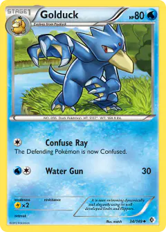 Golduck 34/149 Uncommon card from Boundaries Crossed