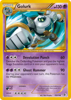 Golurk 150/149 Rare Secret card from Boundaries Crossed