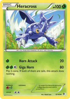 Heracross 8/149 Uncommon card from Boundaries Crossed