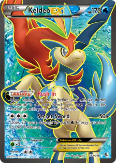 Keldeo-EX 142/149 Rare Ultra card from Boundaries Crossed