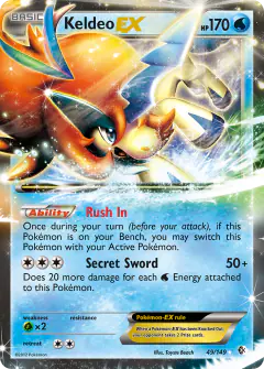 Keldeo-EX 49/149 Rare Holo EX card from Boundaries Crossed