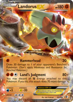 Landorus-EX 89/149 Rare Holo EX card from Boundaries Crossed