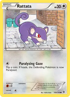 Rattata 104/149 Common card from Boundaries Crossed
