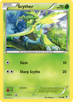 Scyther 7/149 Common card from Boundaries Crossed