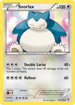 Snorlax 109/149 Uncommon card from Boundaries Crossed