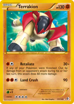 Terrakion 151/149 Rare Secret card from Boundaries Crossed