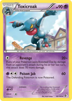 Toxicroak 66/149 Rare card from Boundaries Crossed