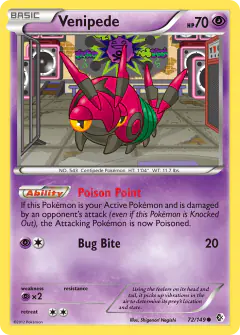 Venipede 72/149 Common card from Boundaries Crossed