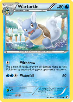 Wartortle 30/149 Uncommon card from Boundaries Crossed