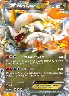 White Kyurem-EX 103/149 Rare Holo EX card from Boundaries Crossed