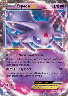 Espeon-EX 52/122 Rare Holo EX card from BREAKpoint