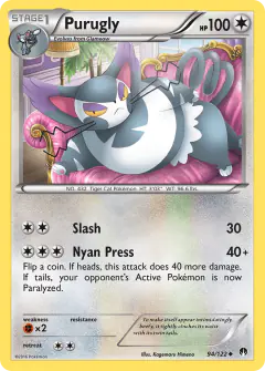 Purugly 94/122 Uncommon card from BREAKpoint