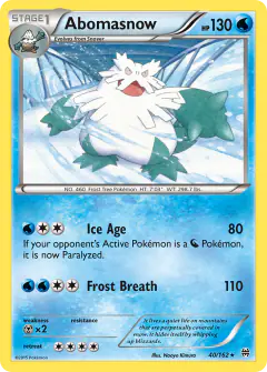 Abomasnow 40/162 Rare card from BREAKthrough